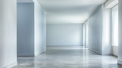 Fototapeta premium Empty office space with minimal furniture and copy space for text.