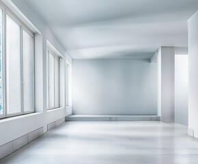 Fototapeta premium Empty office space with minimal furniture and copy space for text.