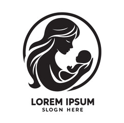 Mom and Baby logo design, Mom and baby  logo template.vector illustration