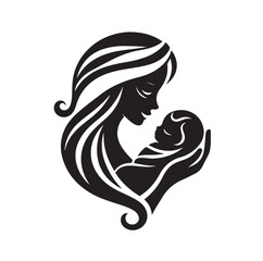 Mom and Baby logo design, Mom and baby  logo template.vector illustration