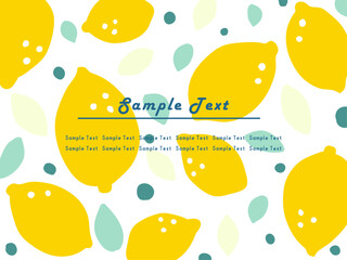 夏の背景18　レモンいっぱい柄