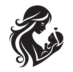 Mom and Baby logo design, Mom and baby  logo template.vector illustration
