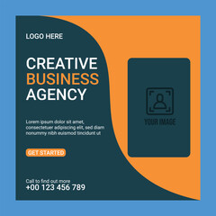 Corporate digital marketing agency social media post and banner template