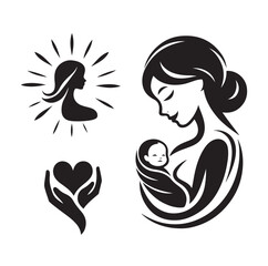 Mom and Baby logo design, Mom and baby  logo template.vector illustration