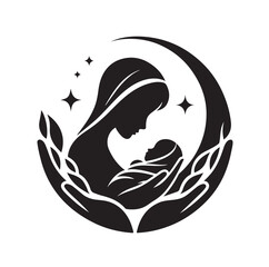 Mom and Baby logo design, Mom and baby  logo template.vector illustration