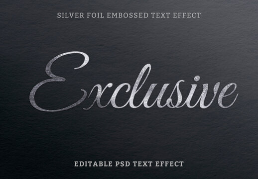 Silver Foil Embossed Text Effect
