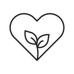 Eco Heart Icon Ideal for Environmental and Green Themes