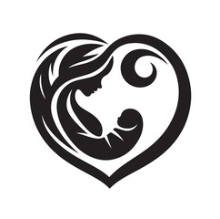 Naklejka premium Mom and Baby logo design, Mom and baby logo template.vector illustration