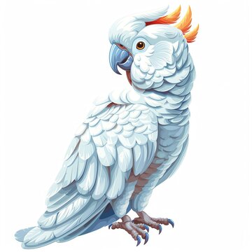 white cockatoo bird portrait clip art preview