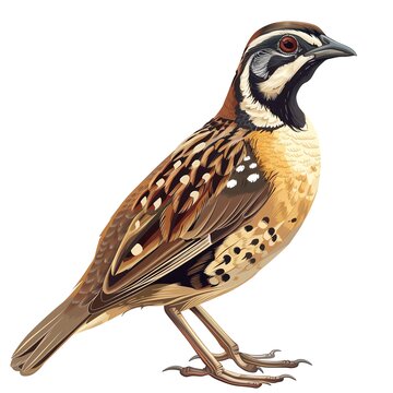 recommend clip art: A quail clipart, bird element, vector illustration, brown, isolated on white background