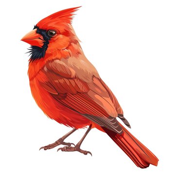 recommend clip art: A cardinal clipart, bird element, vector illustration, red, isolated on white background