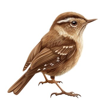 recommend clip art: A wren clipart, bird element, vector illustration, brown, isolated on white background
