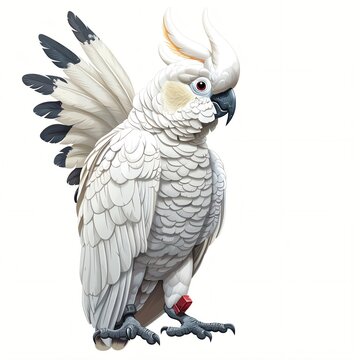 recommend clip art: A cockatoo clipart, bird element, vector illustration, white, isolated on white background