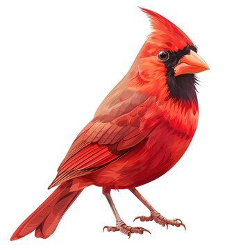 recommend clip art: A cardinal clipart, bird element, vector illustration, red, isolated on white background