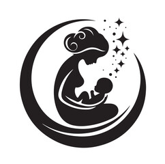 Mom and Baby logo design, Mom and baby  logo template.vector illustration