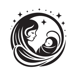 Mom and Baby logo design, Mom and baby  logo template.vector illustration