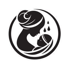 Mom and Baby logo design, Mom and baby  logo template.vector illustration