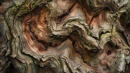 Interesting patterns are exhibited by tree bark shapes