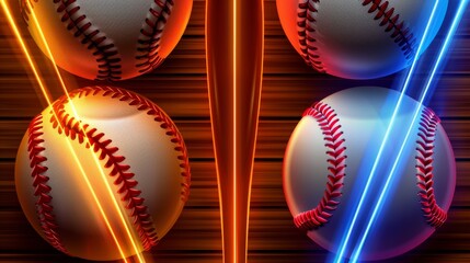 Glossy futuristic neon sports banner for cyber gaming tournaments and online competitions