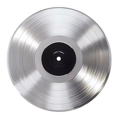 Silver vinyl on transparent background. Generative ai design.