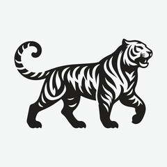 Fototapeta premium Majestic Tiger Silhouette Set, Unleash the Wild in Your Designs