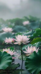A close up of a field of pink flowers with a few drops of water on the petals