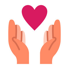 Hand With Heart  Flat icon