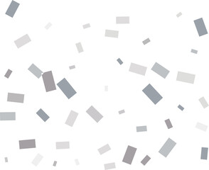 Rectangular silver confetti