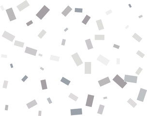 Rectangular silver confetti