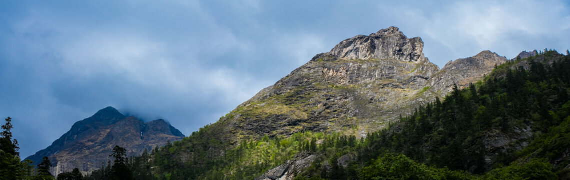 Snow Capped Nanda Devi and Valley of Flowers National Parks Panorama Photography 