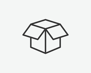 Naklejka premium Delivery packaging vector icon. Cargo cardboard box icons. Carton package sign from line geometric shapes.