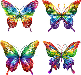 Butterfly Collection Vector Illustration.
