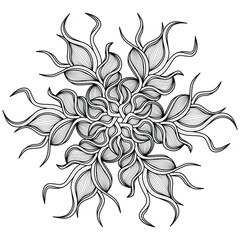 Doodle pattern mandala line art