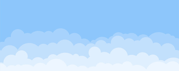 Blue sky and clouds vector with copyspace