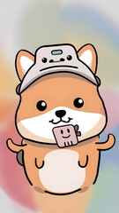 Naklejka premium cartoon shiba