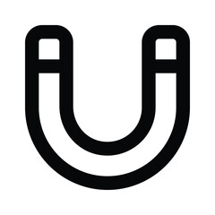 Physics magnet icon in flat style, scalable vector of attraction