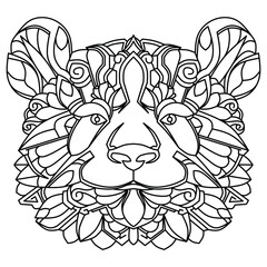 Panda head mandala arts