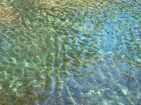 Sea clear water with ripples.
