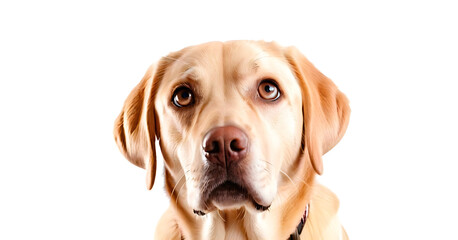 Obraz premium Close-up of a surprised, wide-eyed dog with a worried expression. Perfect for pet care, humor, or animal behavior articles.