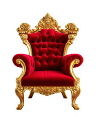 luxury and success red King armchair transparent background PNG