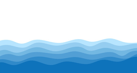 Background vector illustration of blue ocean wave layers