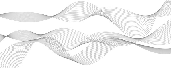 Abstract vector modern background with grey wavy lines and particles. EPS10