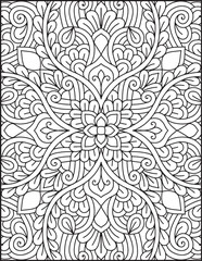 Hand- Drawn Mandala Coloring Page | Mandala Coloring Page For Adults | Floral Mandala Coloring Page