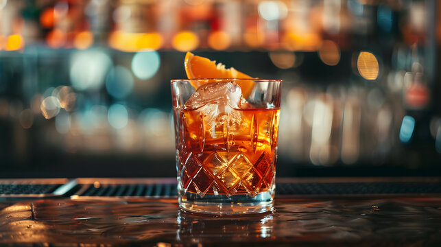 cocktail on the bar counter
