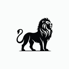 Lion Silhouette vector style with white background