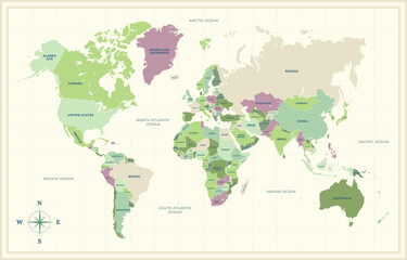 Globe Maps with Country Border Background