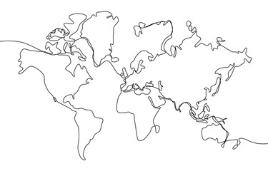 Globe Maps Outline Drawing Illustrations