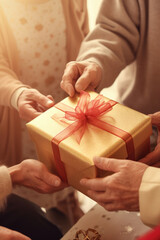 子供達, おじいちゃん, おばあちゃん, 高齢者, 家族, クリスマス, クリスマスプレゼント, クリスマスツリー, サンタ, お祝い, children, grandfather, grandma, elderly, family, Christmas, Christmas gift, Christmas tree, Santa, celebration