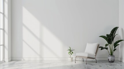 modern living room with sofa and empty wall mockup. minimalistic wall mockup, blank wall, interior minimalistic