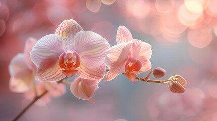 Fototapeta na wymiar a delicate orchid in full bloom, intricate details, elegant and exotic beauty